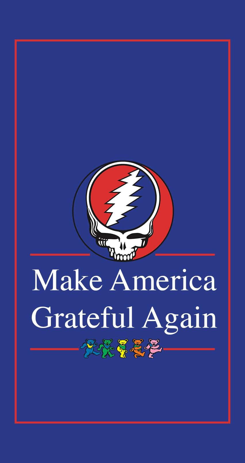 Text And Skull Logo Of Grateful Dead Iphone Background