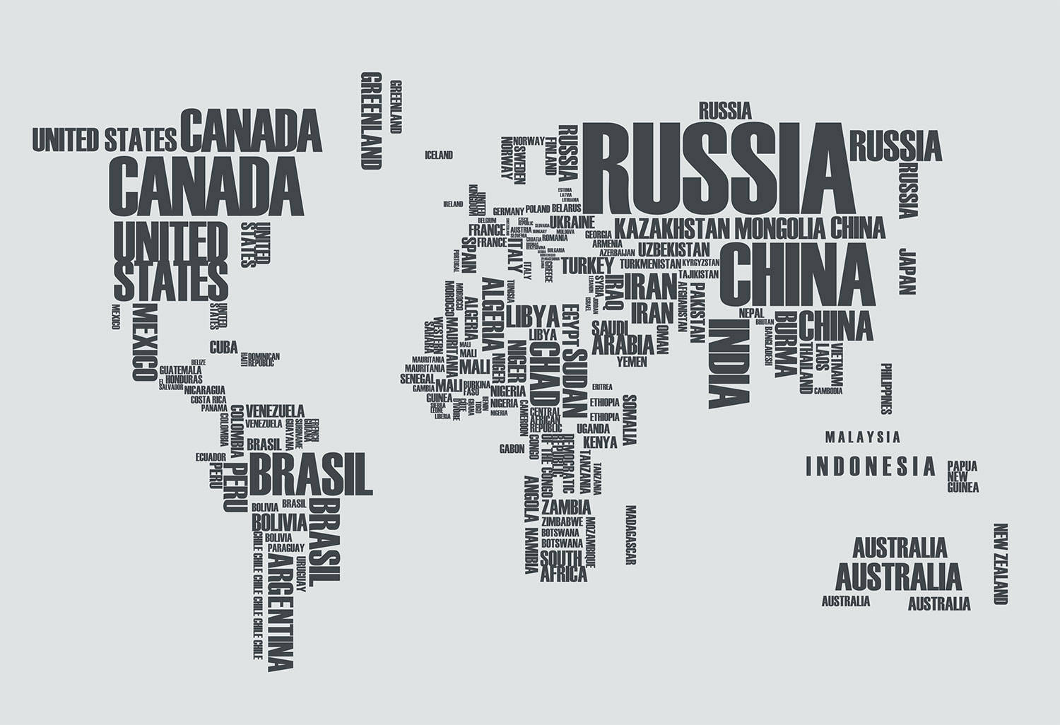 Text Nation Map Background