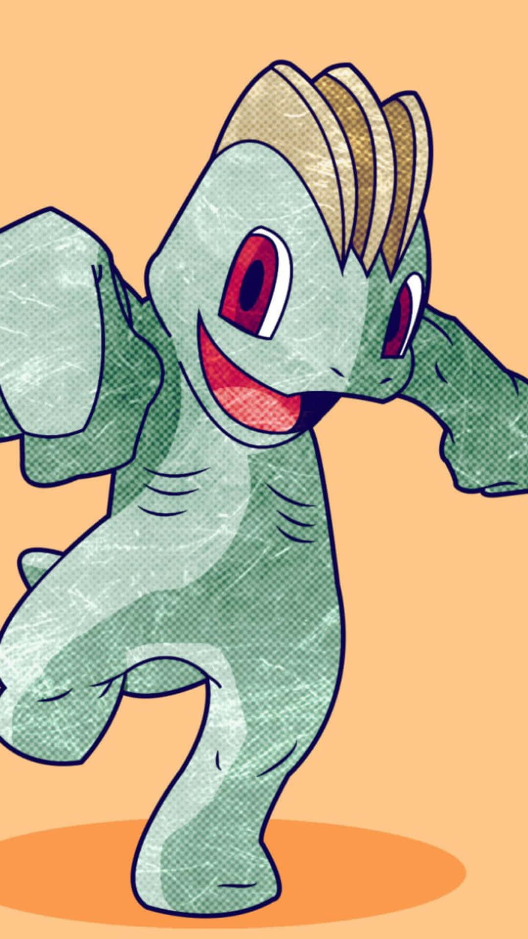 Texture Machop On Orange Background Background