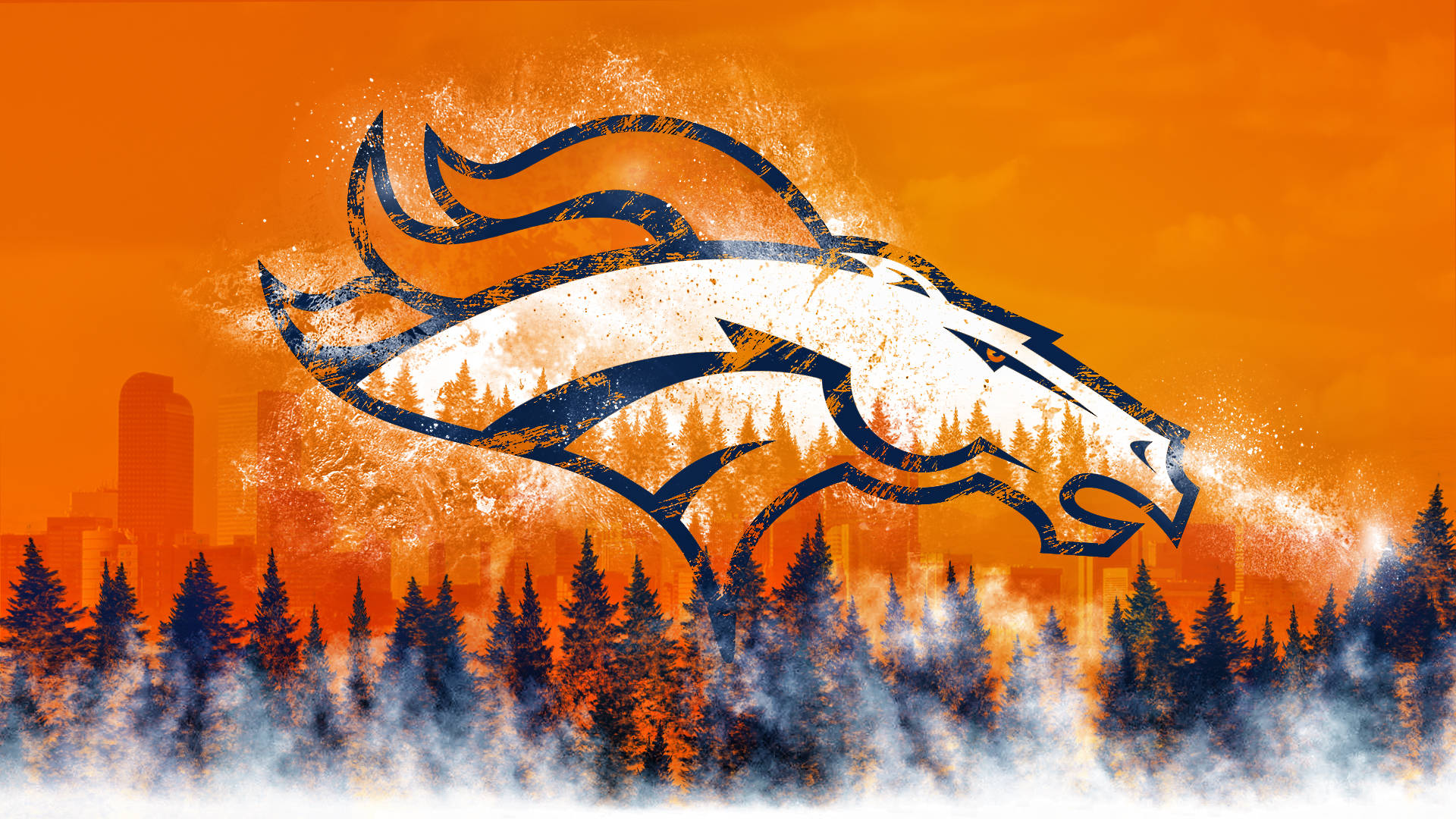 Textured Broncos Team Logo Background