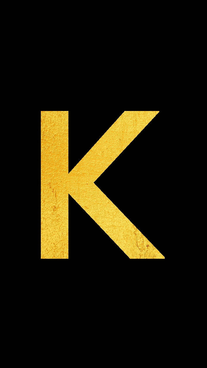 Textured Gold K Alphabet Background