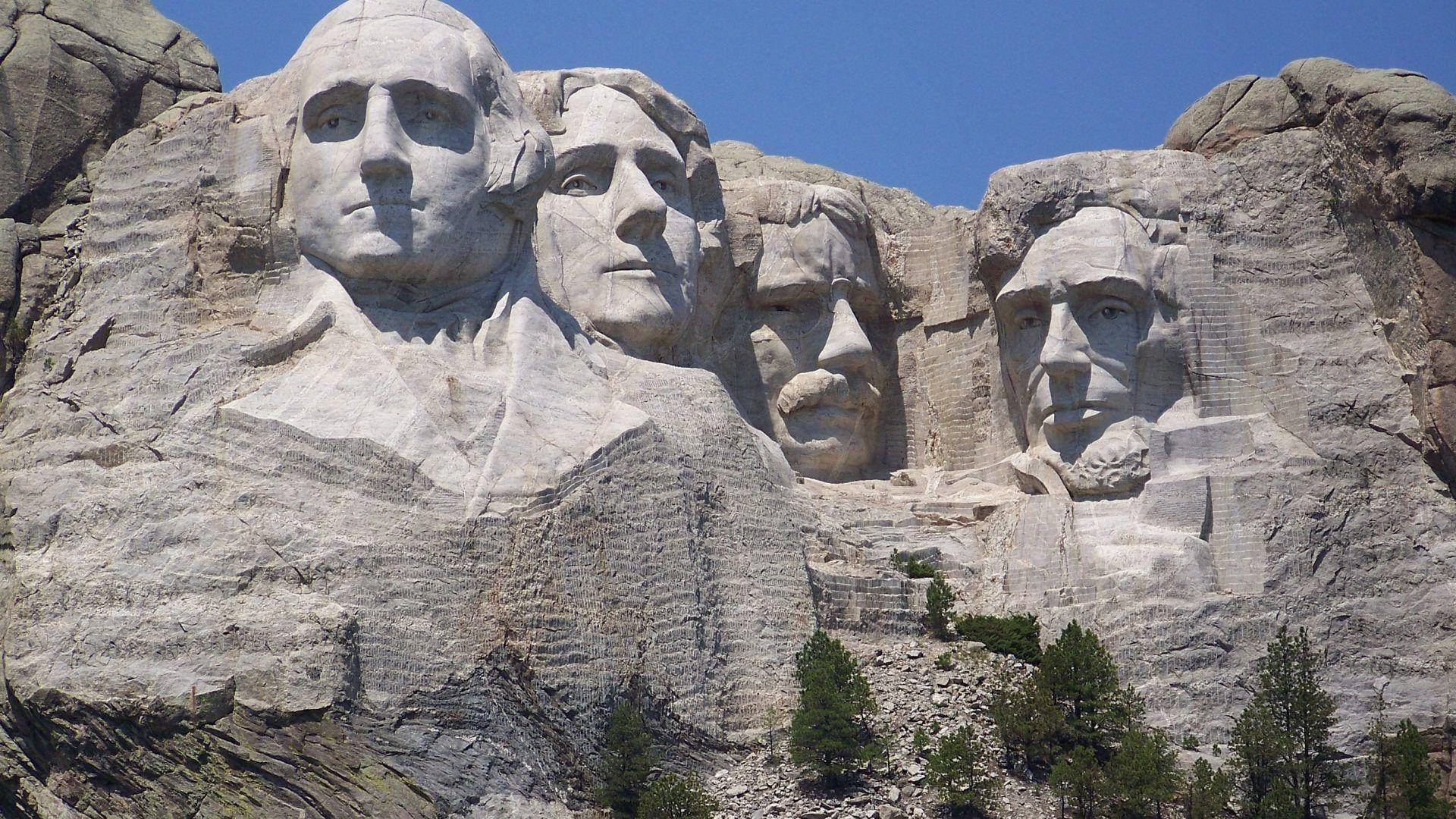 Textured Sculptures On Mount Rushmore Background