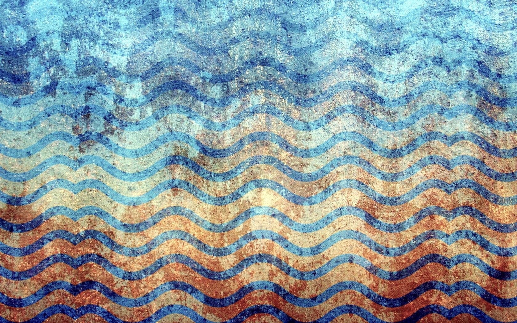 Textured Vintage-colored Waves Background