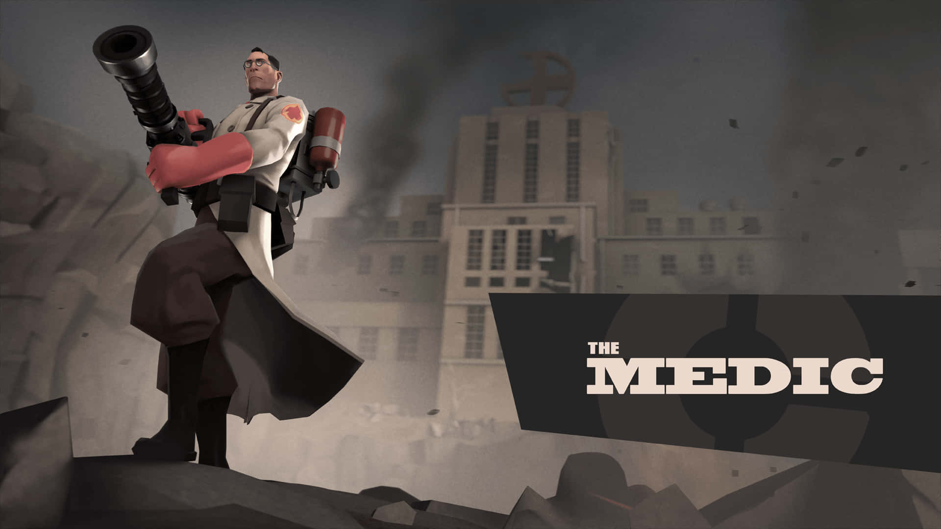 Tf2 Medic Villain Character Poster Background