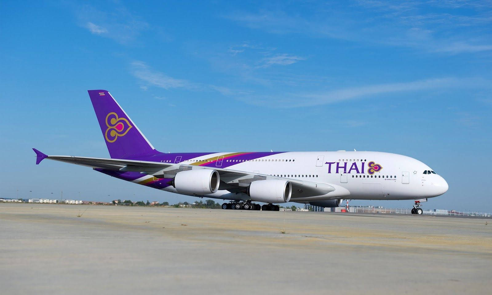 Thai Airways Airplane Landing Background