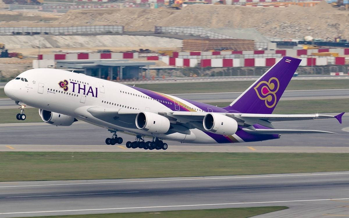 Thai Airways Plane Took Off Background