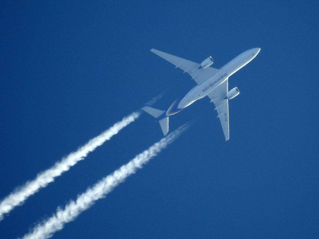 Thai Airways Plane Worm's Eye View Background