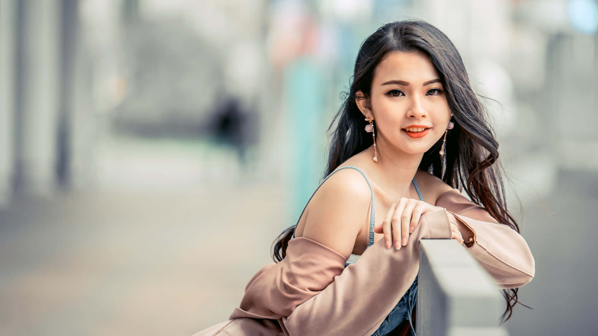 Thai Girl With Long Hair Background