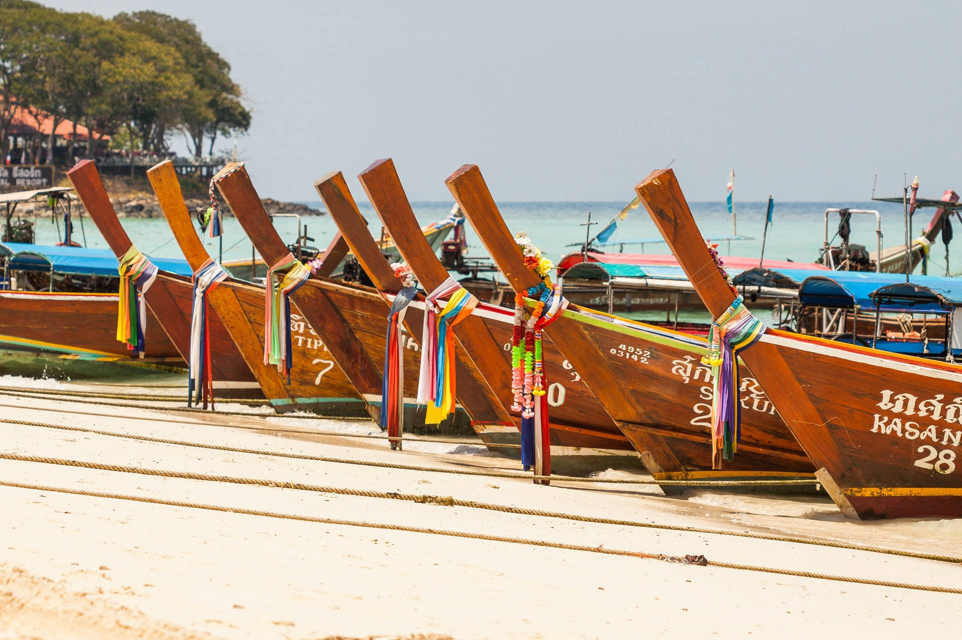 Thailand Beach Boats Background