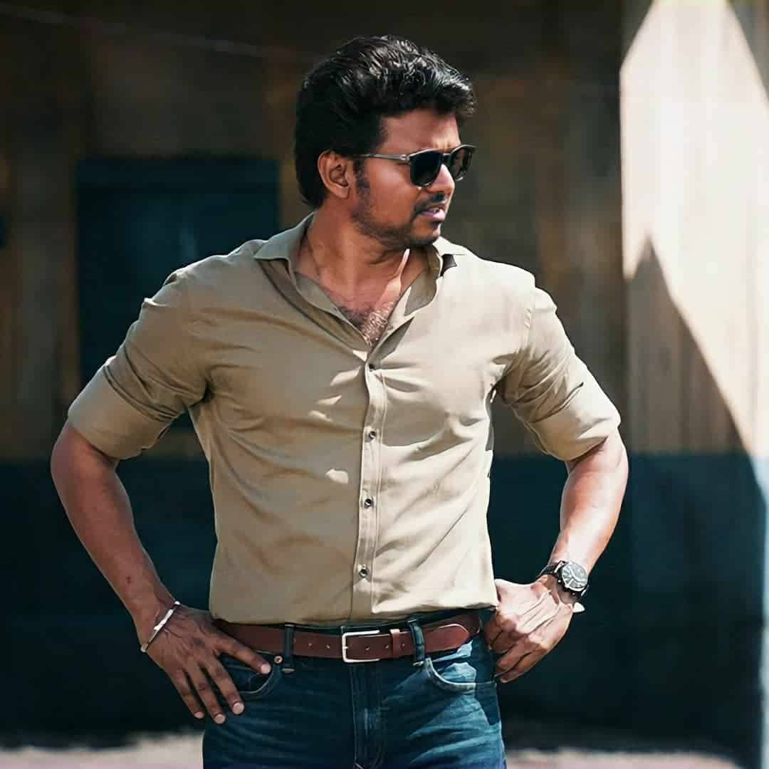 Thalapathy Vijay In Beige Shirt - High Definition Image