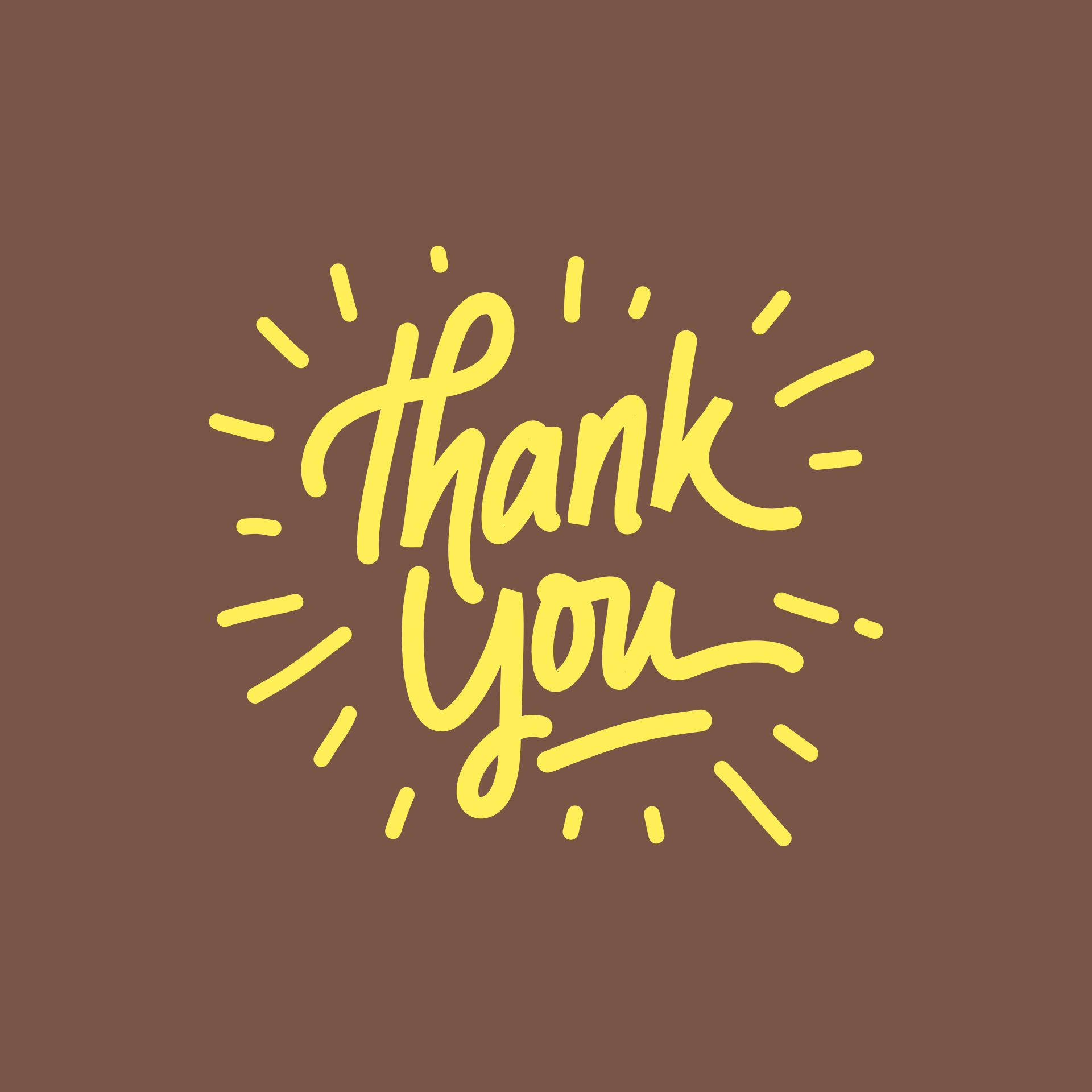 Thank You In Brown Background