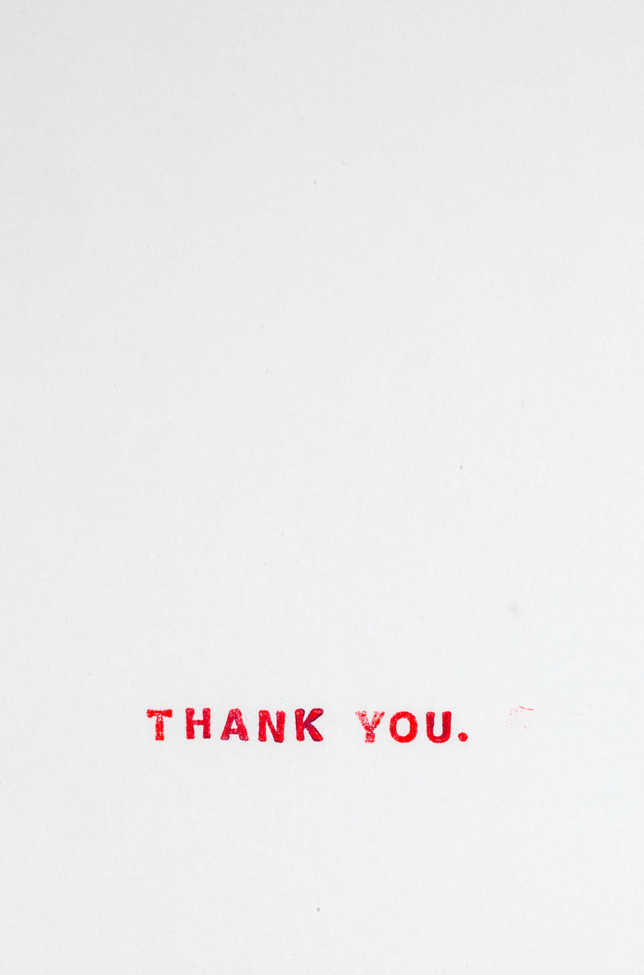 Thank You Minimalist In Red Background