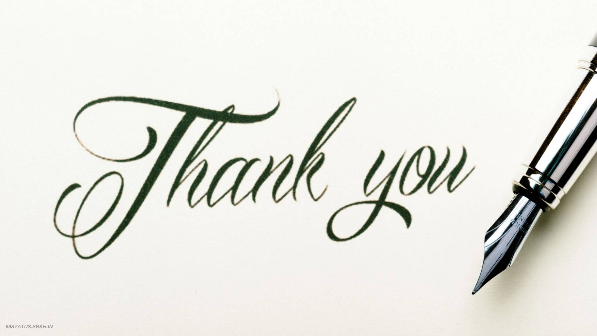 Thank You With Metal Pen Background