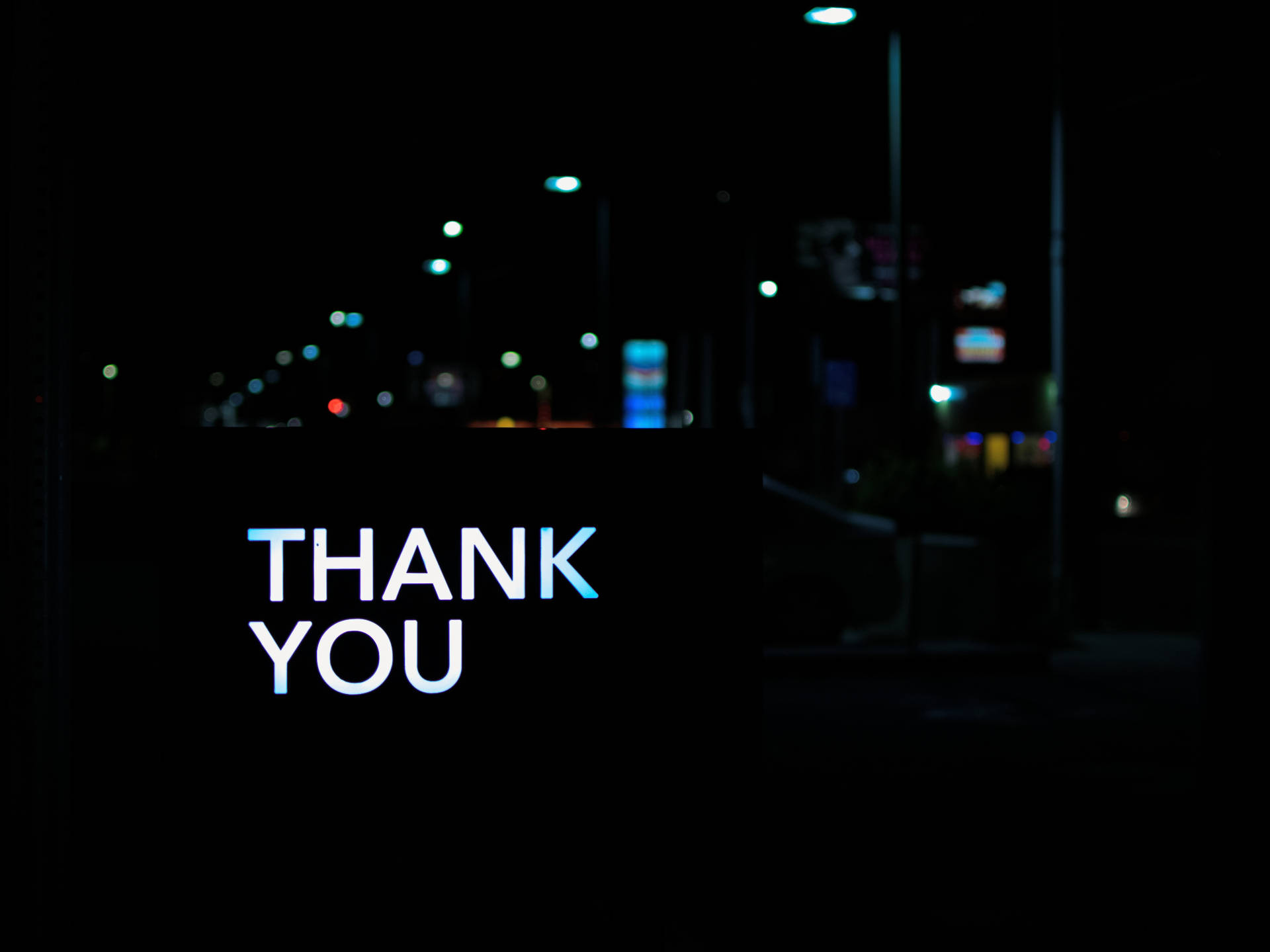 Thank You With Night City View Background