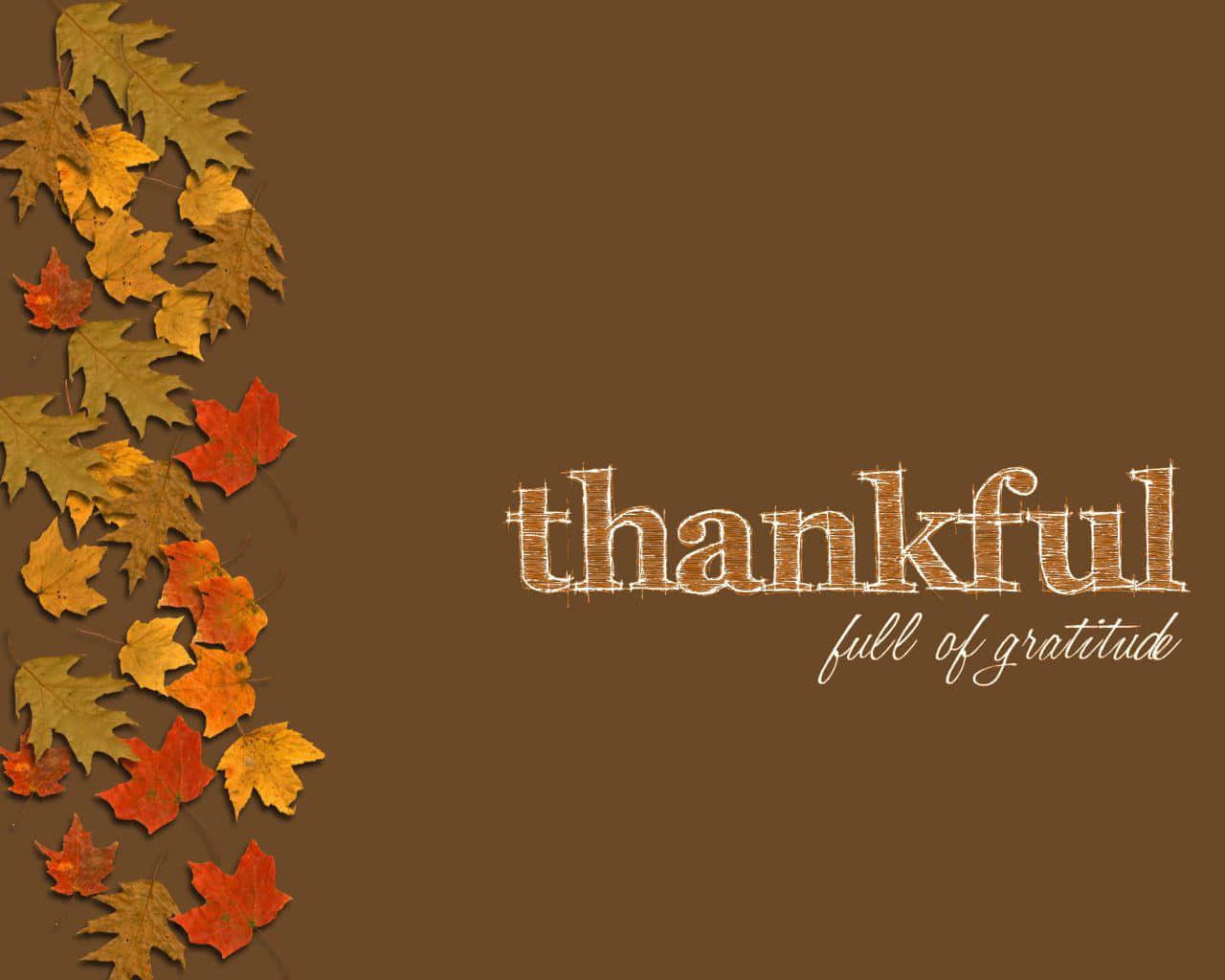 Thankful Full Of Gratitude Fall Poster Background