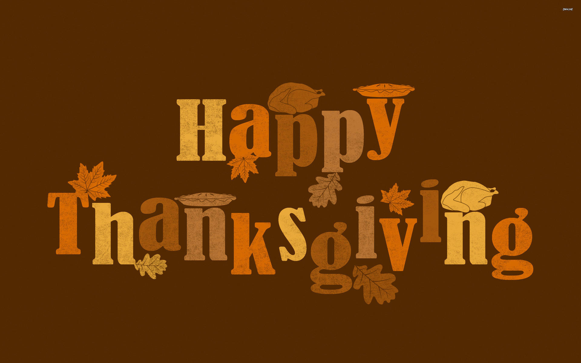 Thanksgiving Aesthetic Greeting With Leaves Background