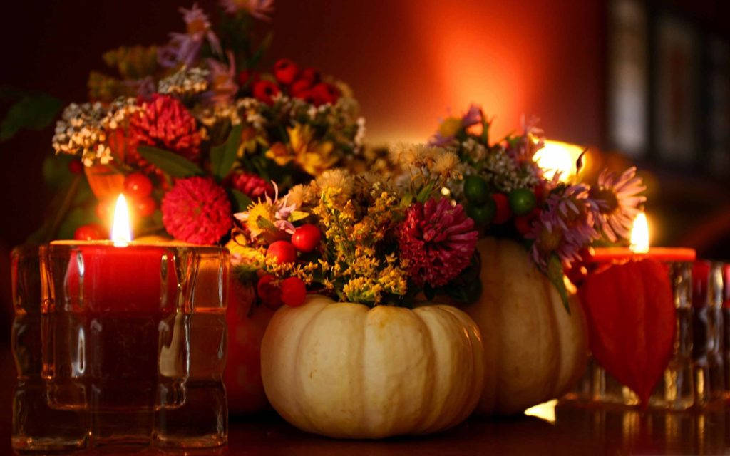 Thanksgiving Day Pumpkin Decor Background