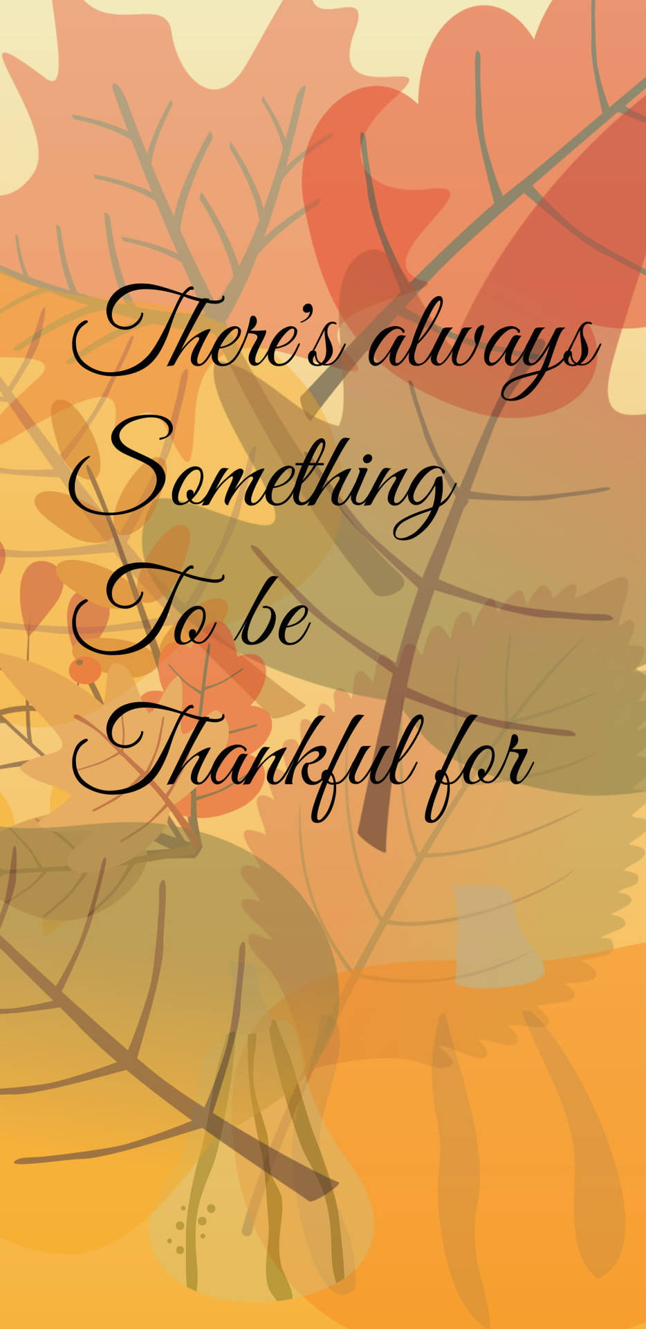 Thanksgiving Greeting With Autumn Leaves Iphone Background