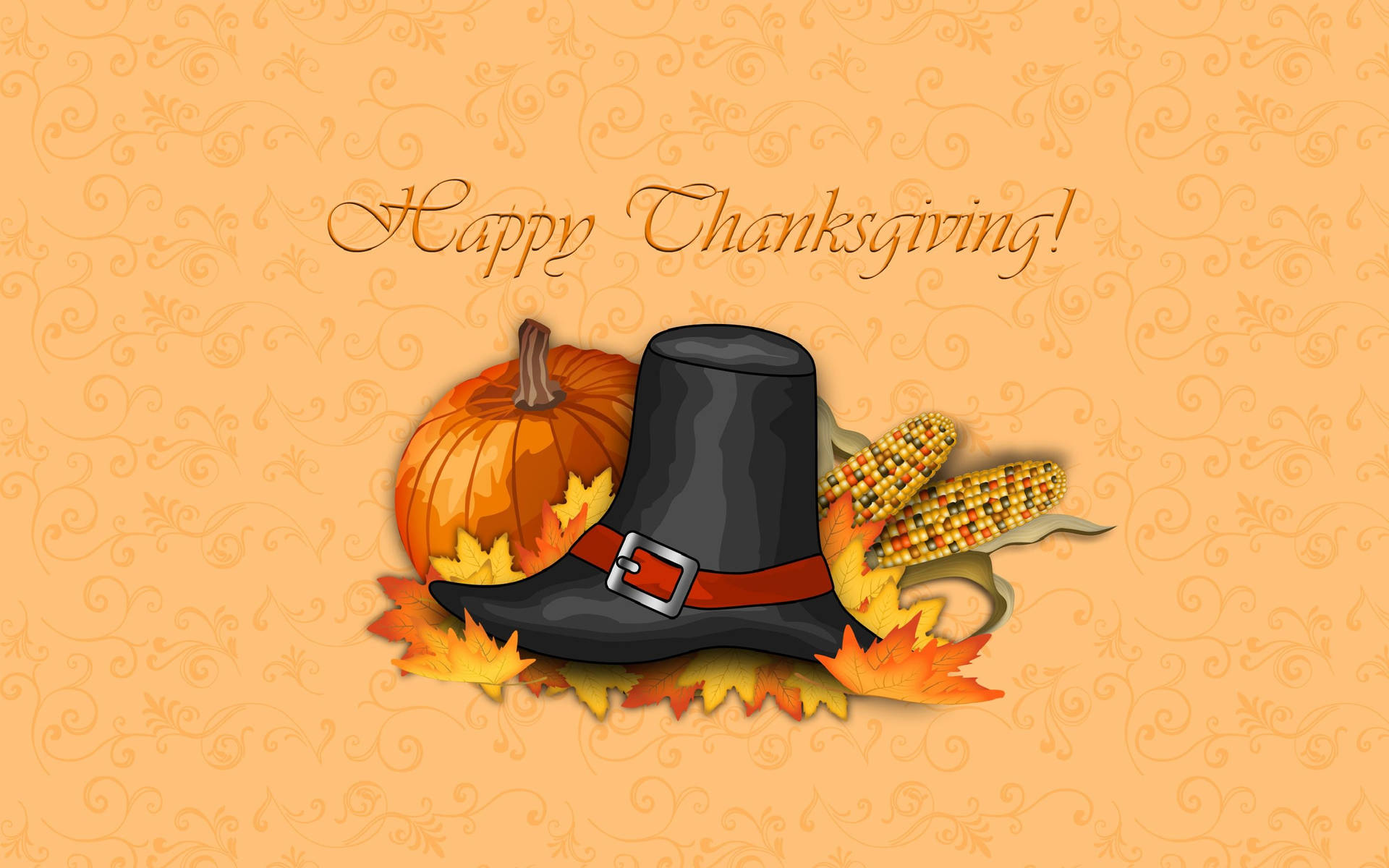 Thanksgiving Greetings Black Hat Background
