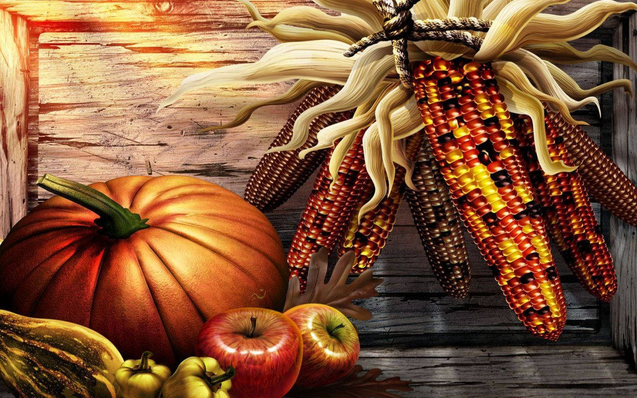 Thanksgiving Roasted Corn Background