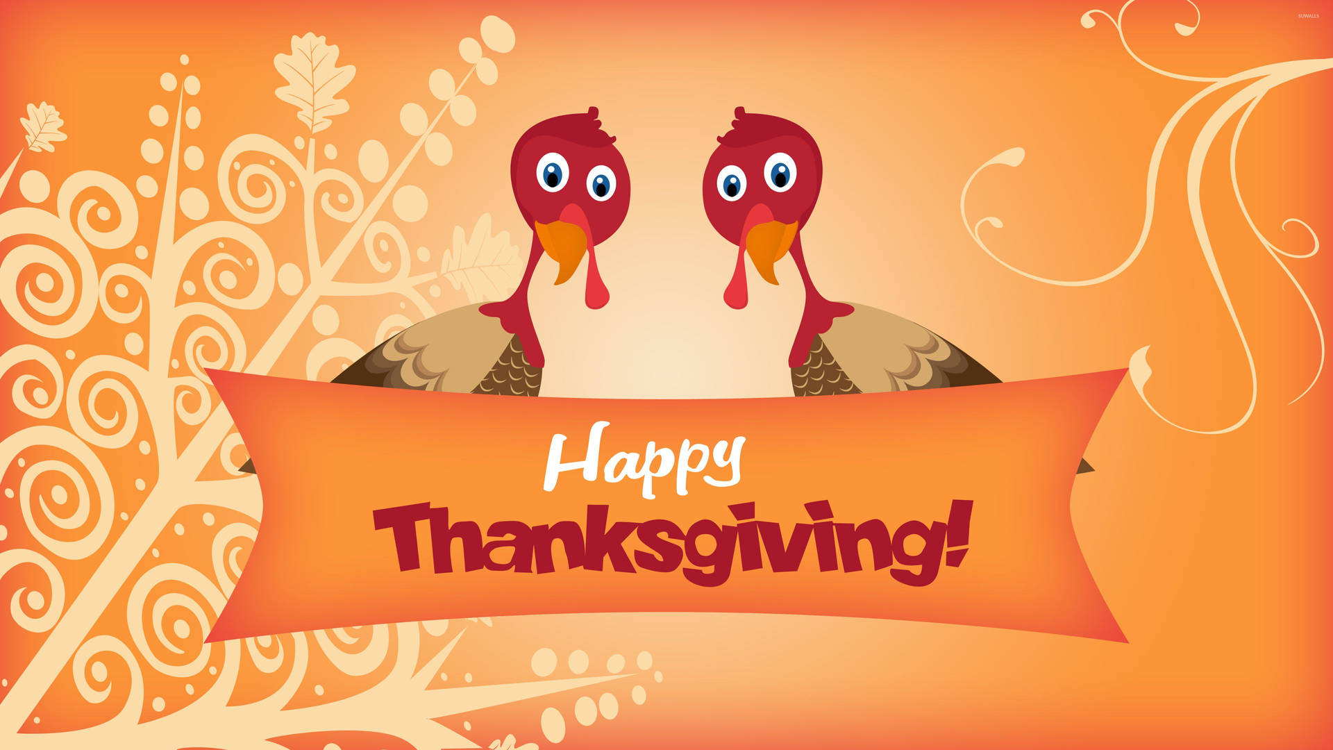 Thanksgiving Two Turkeys Background