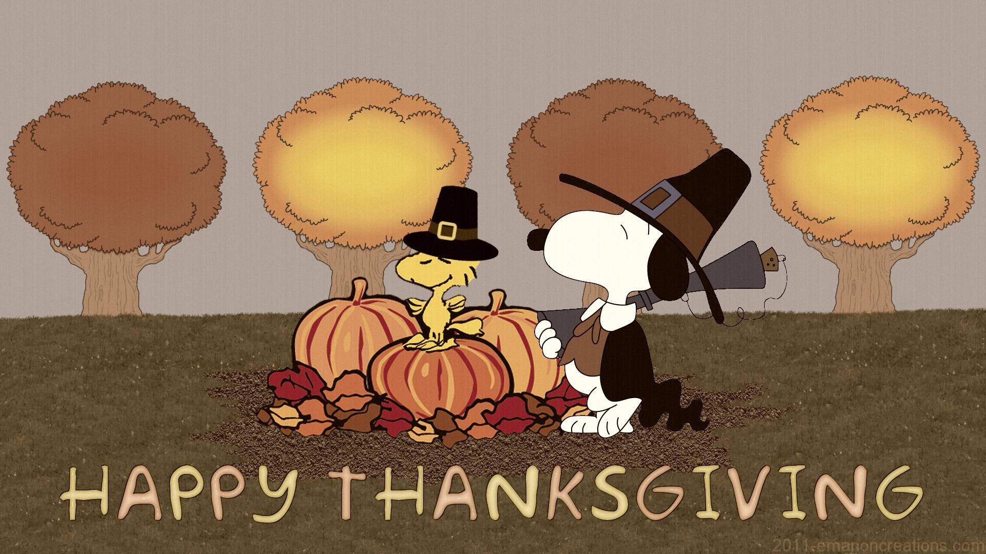 Thanksgiving Woodstock And Snoopy Background