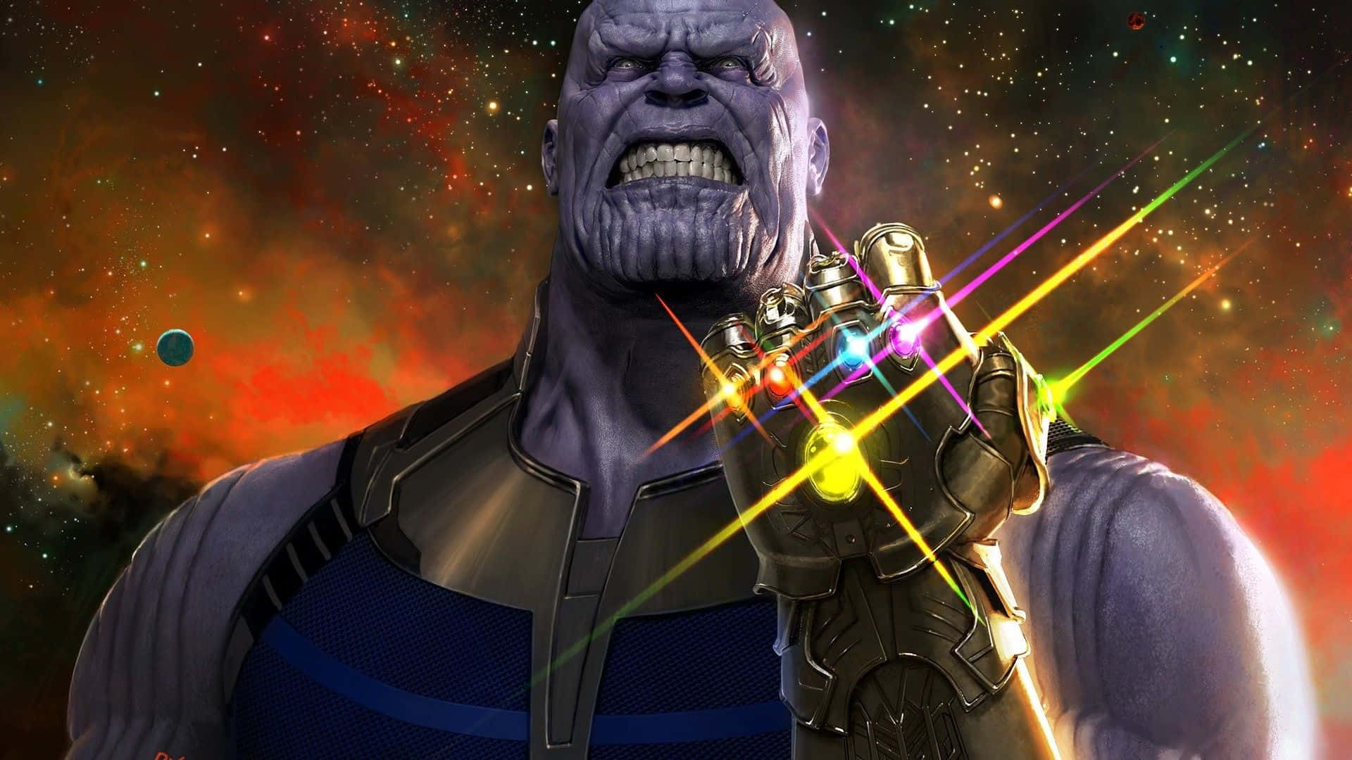 Thanos 4k Digital With Gauntlet Background