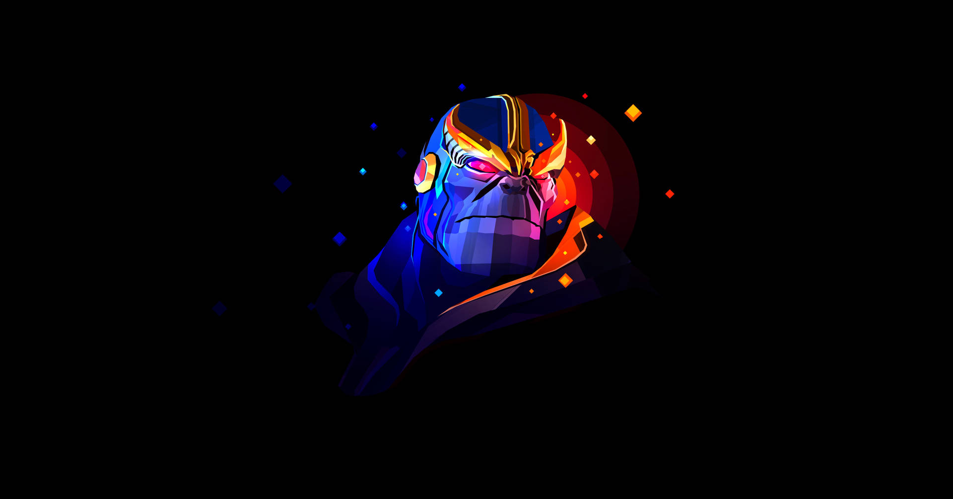 Thanos Black Glowing Art Background