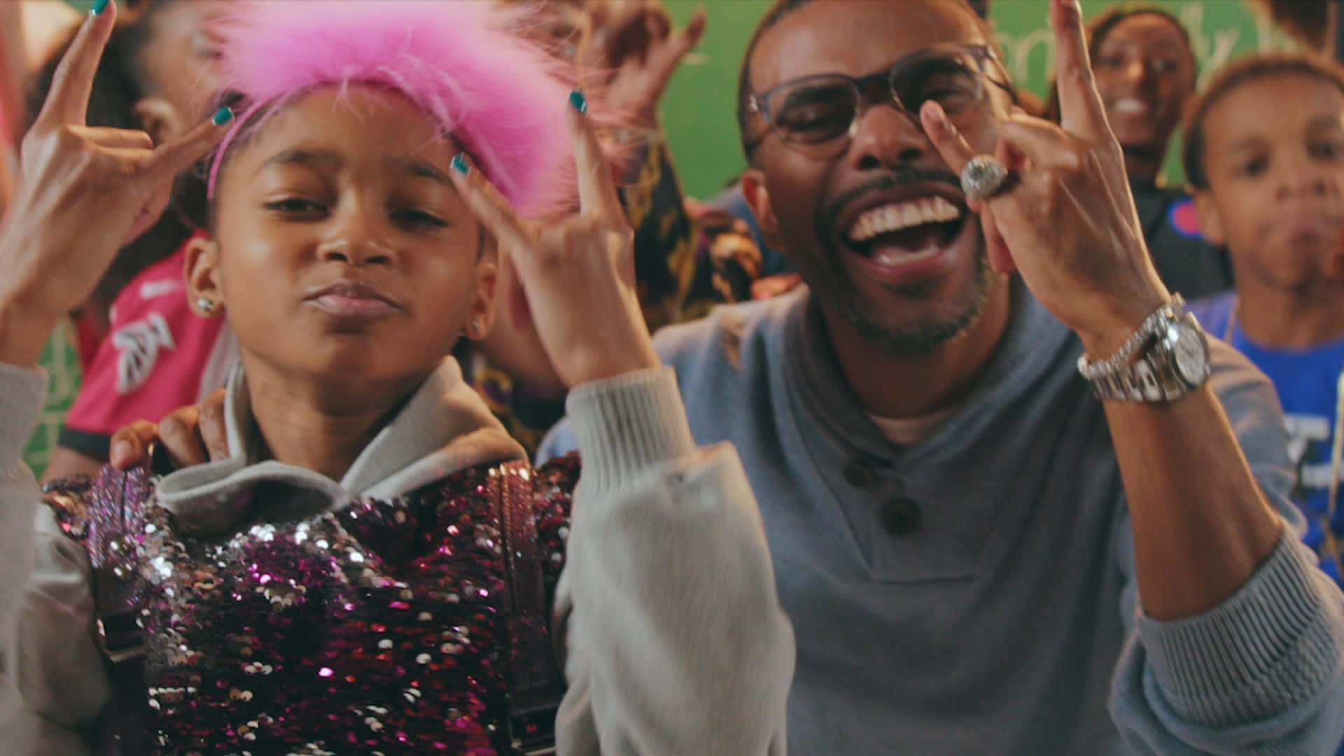 That Girl Lay Lay Casually Styled In Black Supreme Hoodie And Pants. Background