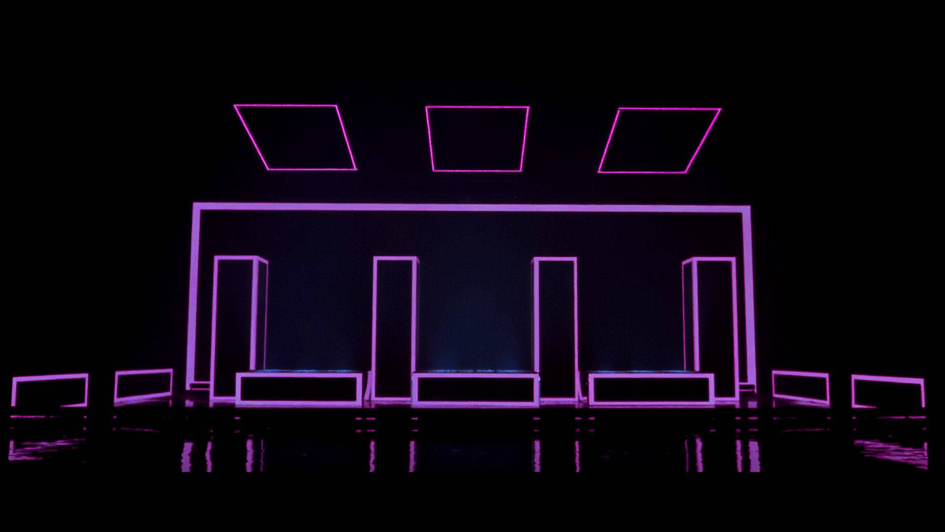 The 1975 Abstract Neon Light Stage Background