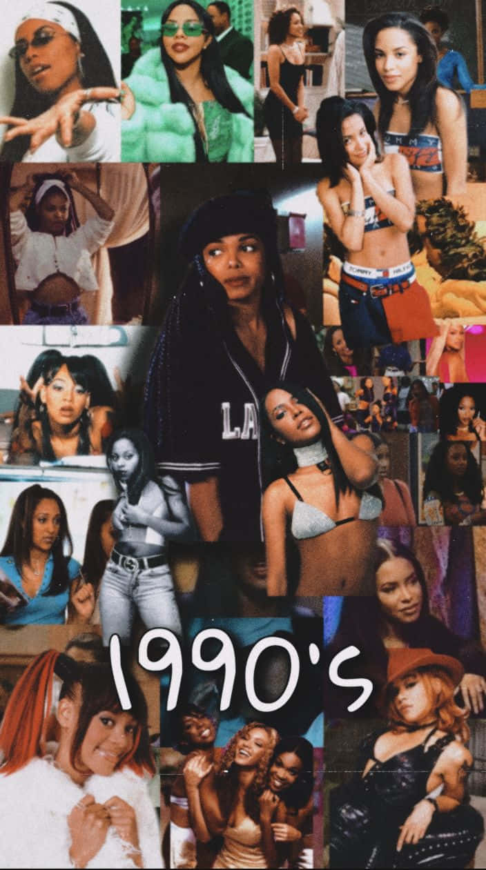 The 1990's - A Collage Of Women Background
