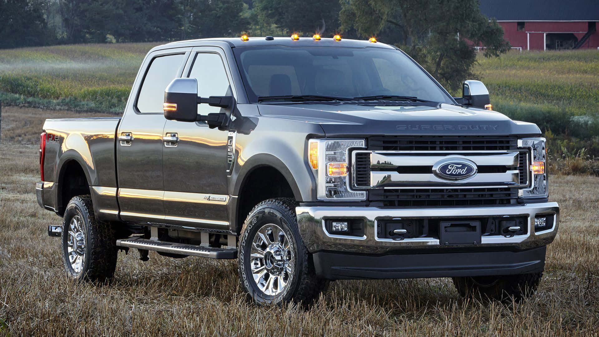The 2018 Ford Super Duty F-250 Is Parked In A Field Background