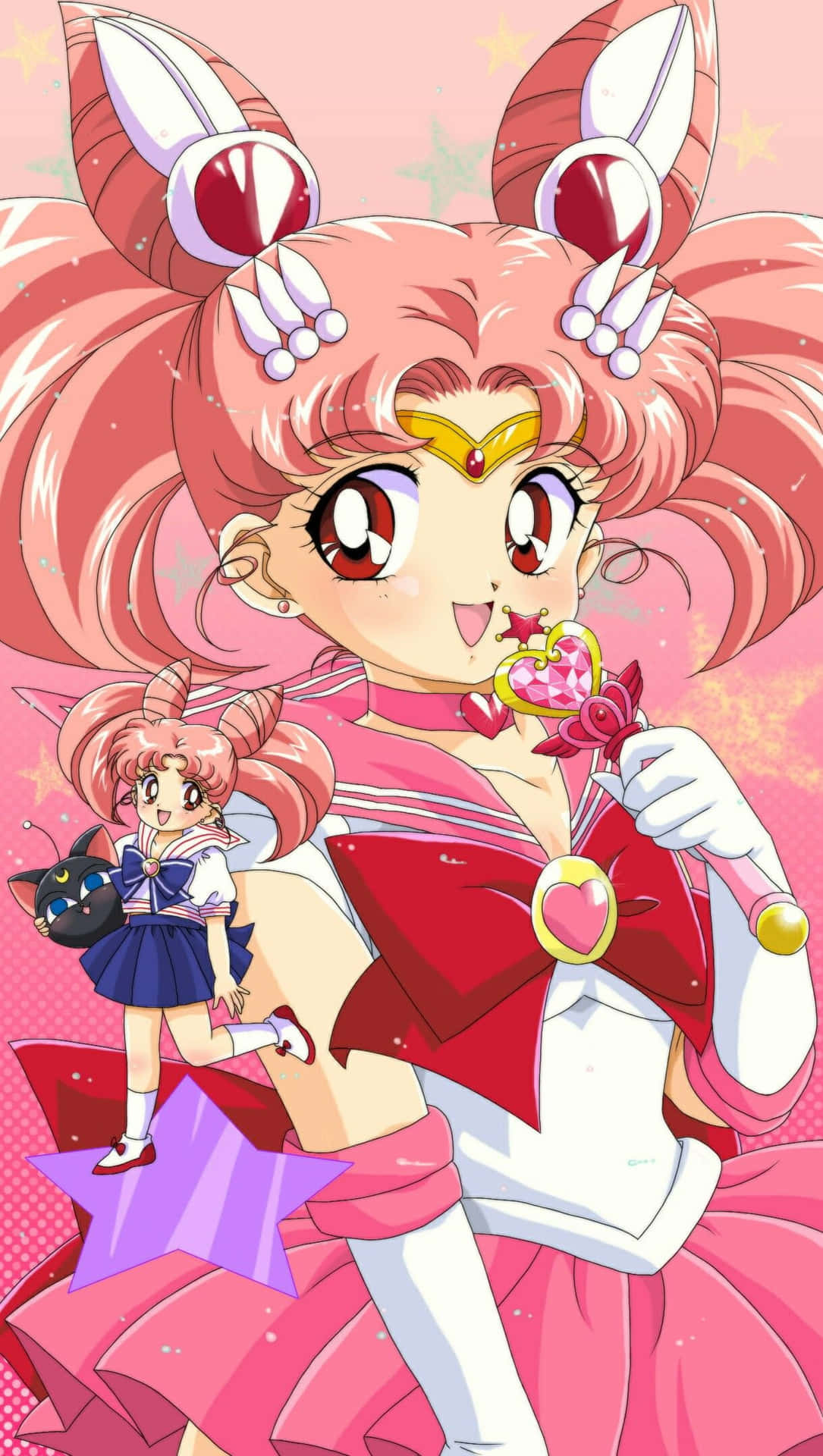 The Adorable Chibiusa In Her Pink-haired Sailor Moon Form. Background
