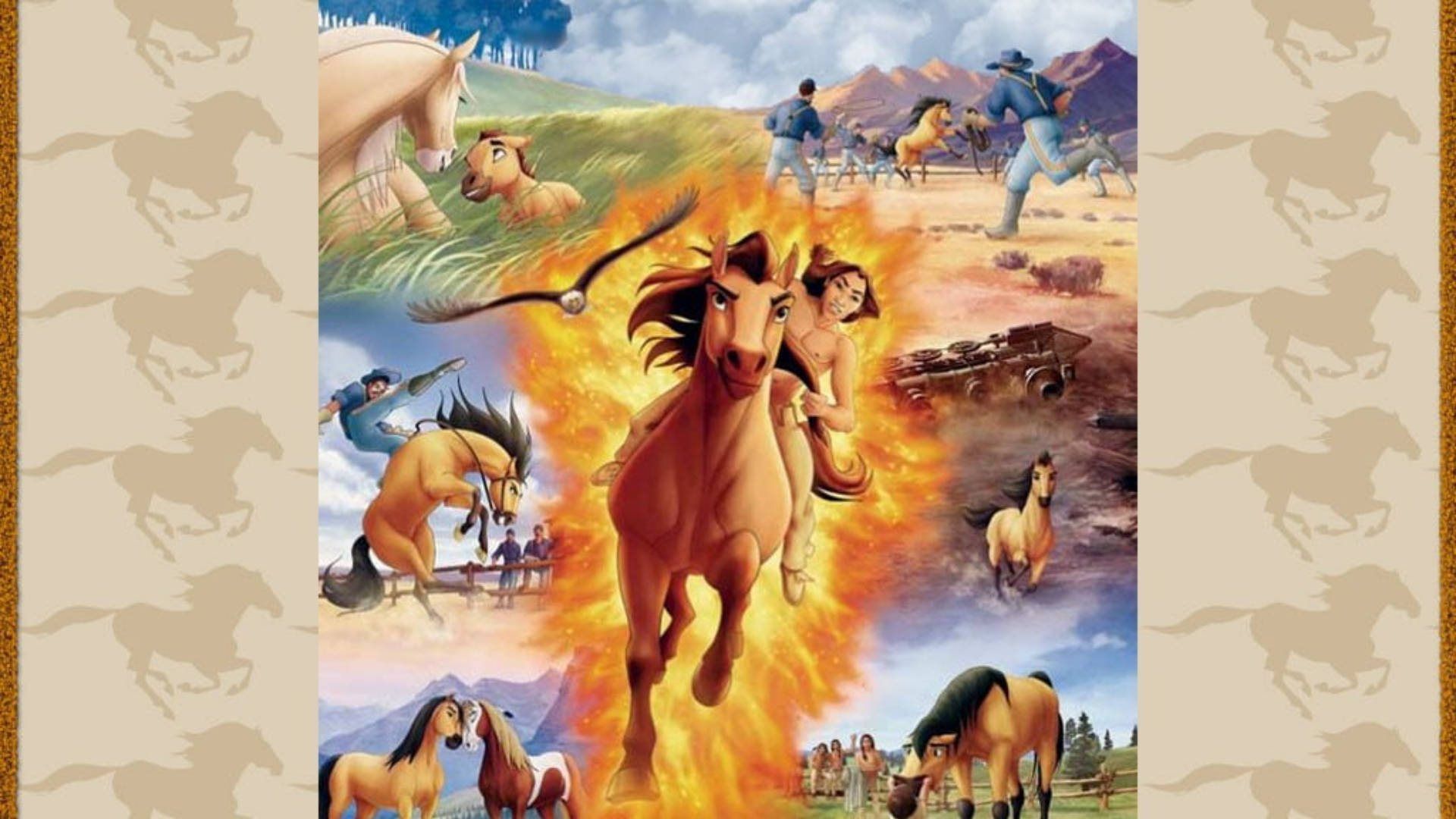 The Adventures In Spirit Stallion Of The Cimarron Background