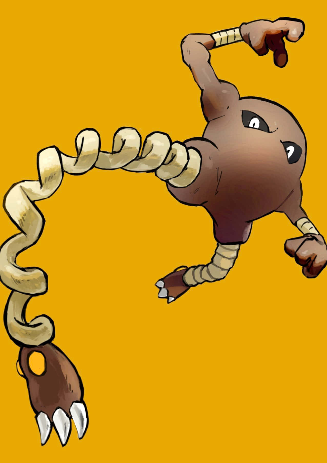 The Agile Fighting Pokemon Hitmonlee Flexing Its Coiled Leg