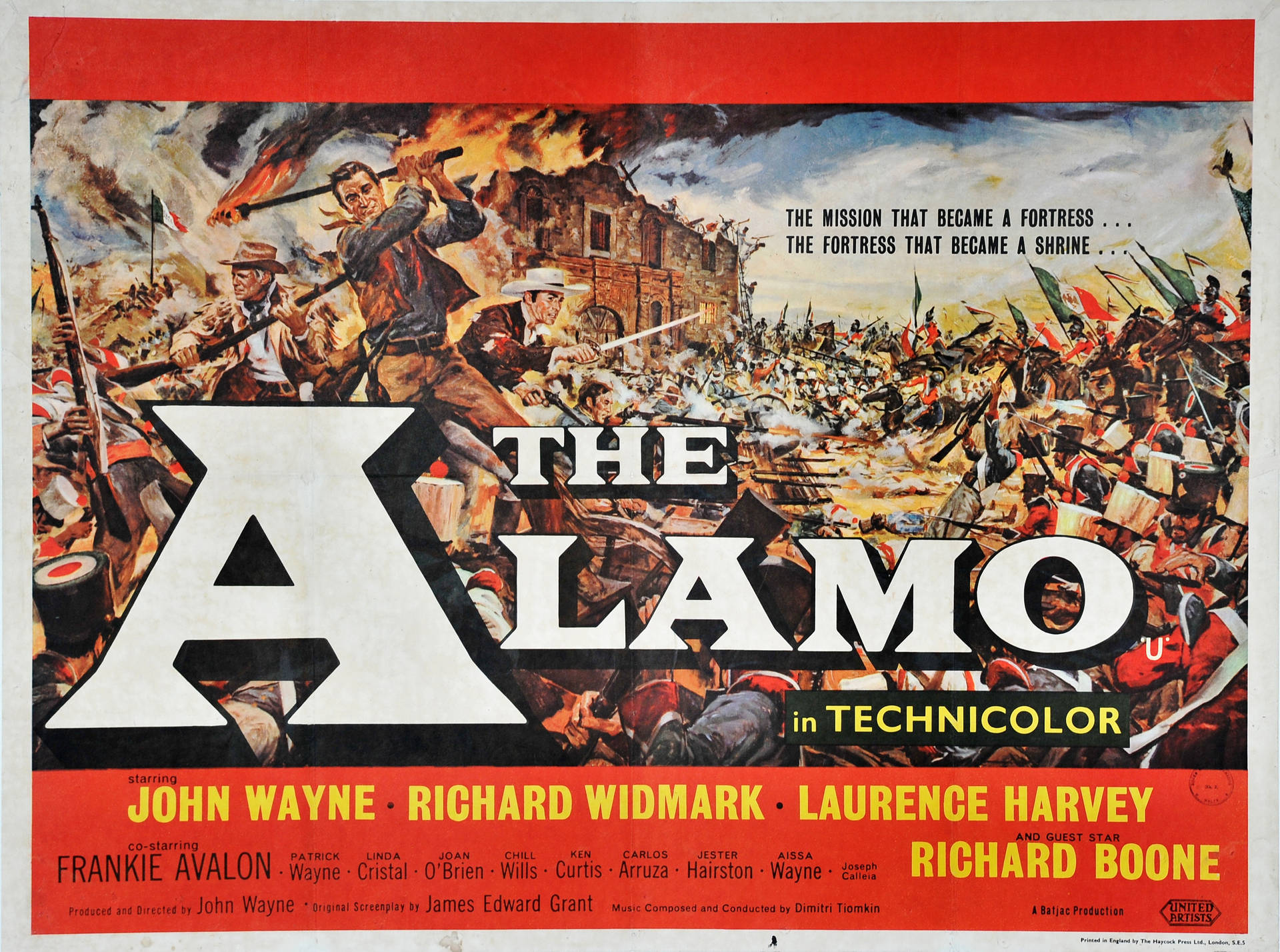 The Alamo 1960 Cartoon Art Movie Poster Background