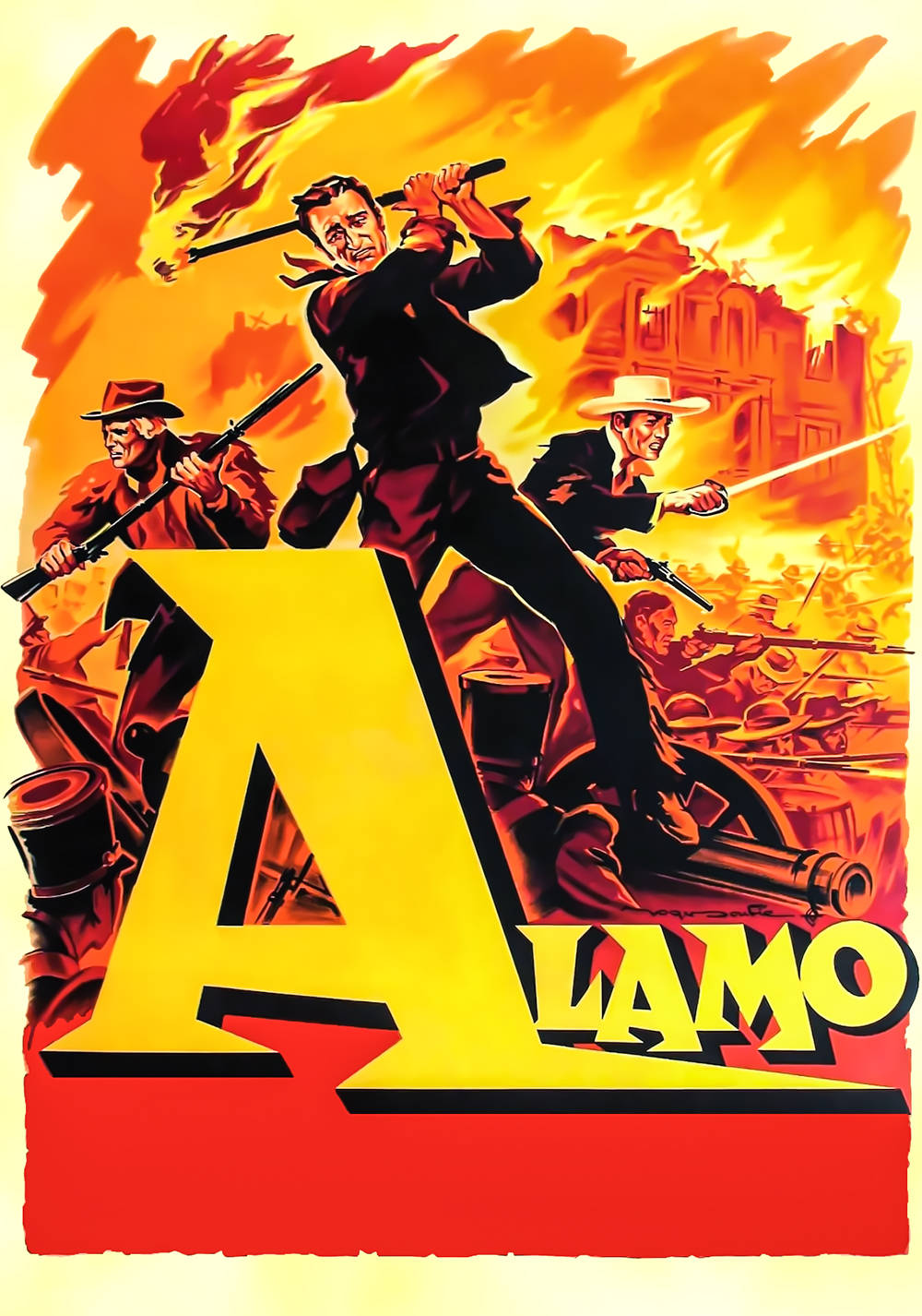 The Alamo 1960 Comic Cartoon Poster Art