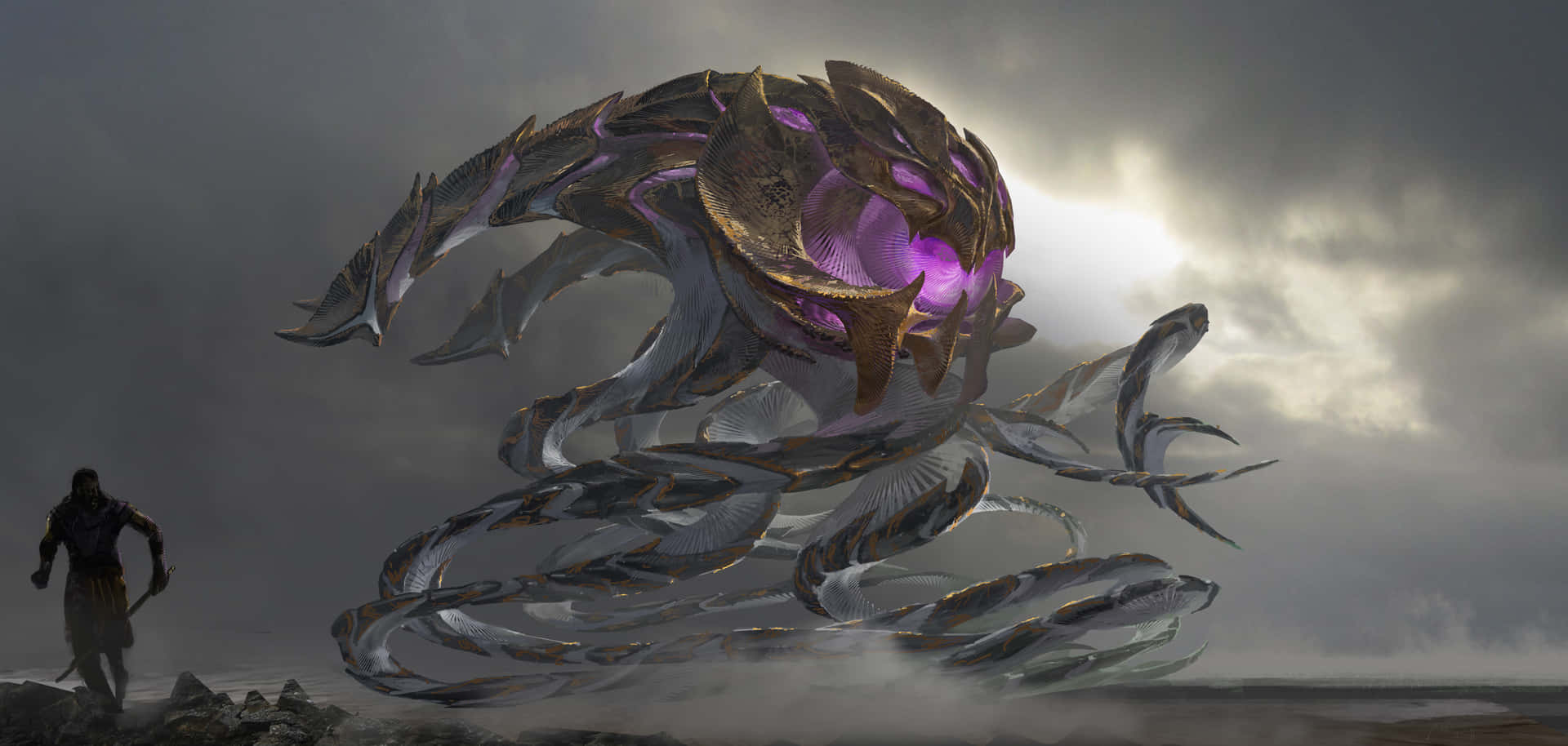 The Alien Vanguard Vel'koz Stares Into Oblivion Background