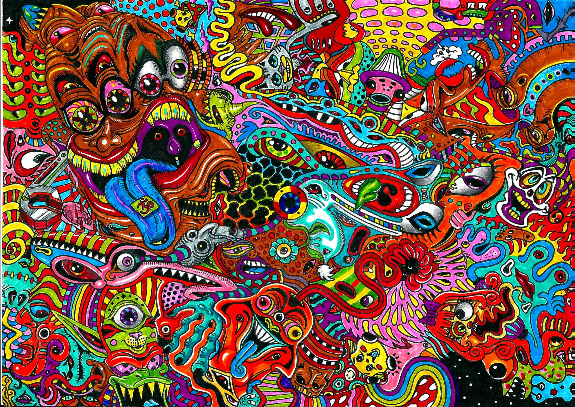 The Alluring Colors Of Dark Psychedelic Background