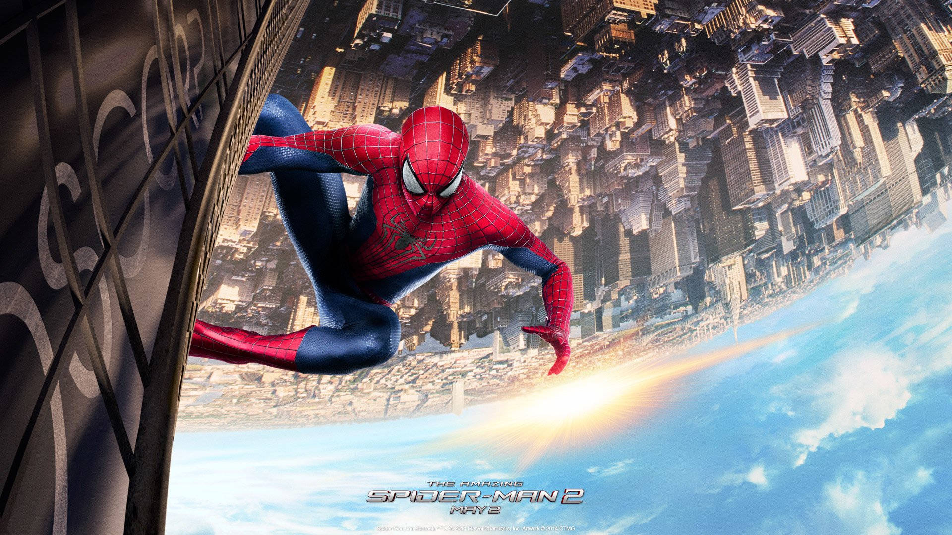 The Amazing Spider Man Swings Through The City Of New York Background