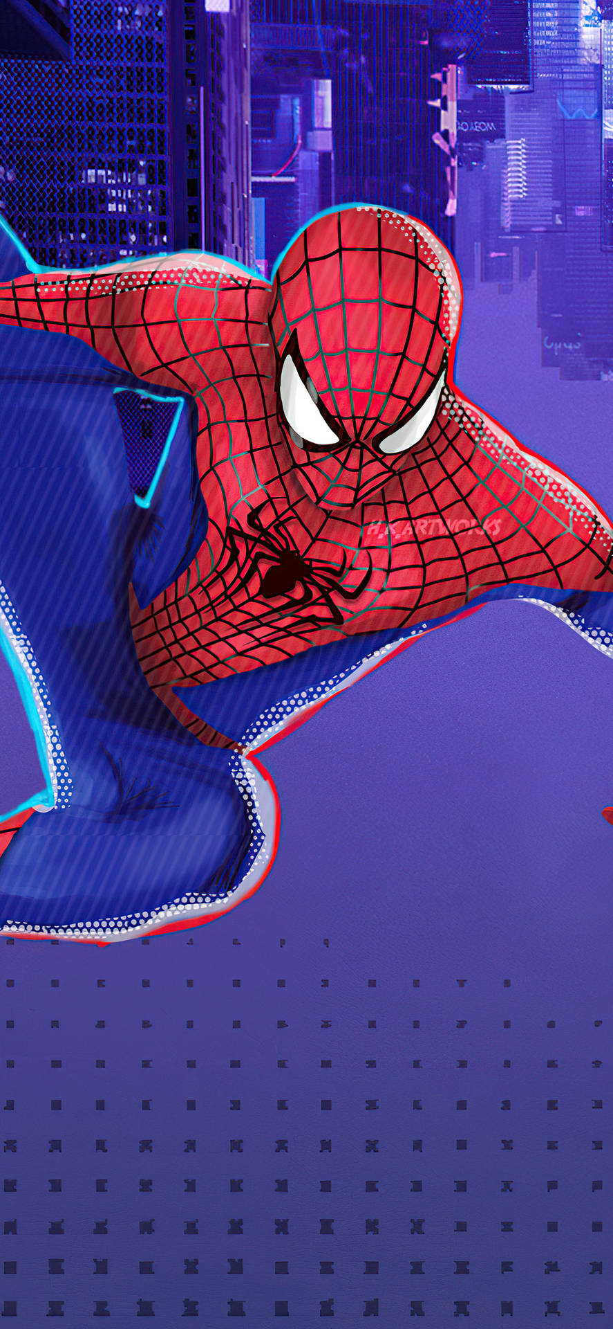 The Amazing Spider-man Web-slinging Through Nyc Background