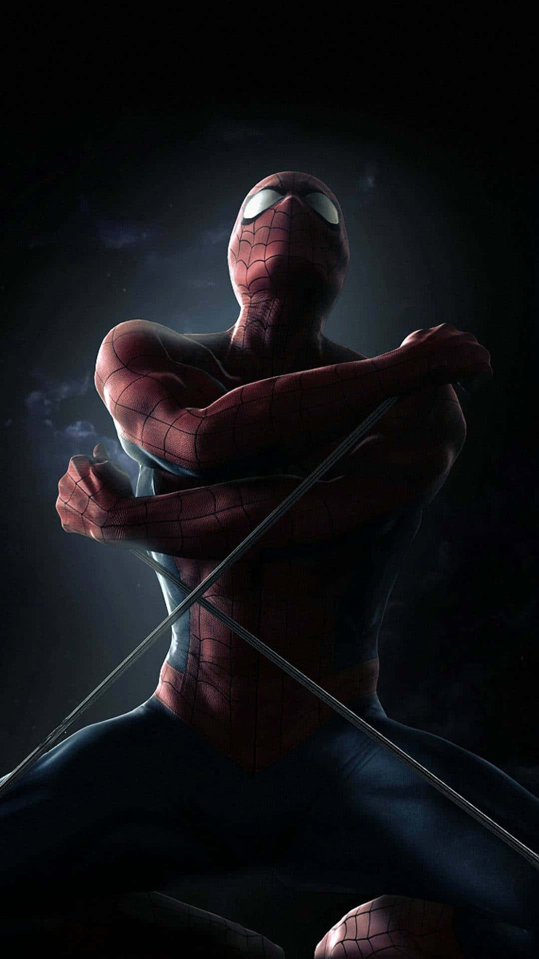 The Amazing Spiderman, Flying On His Smartphone. Background