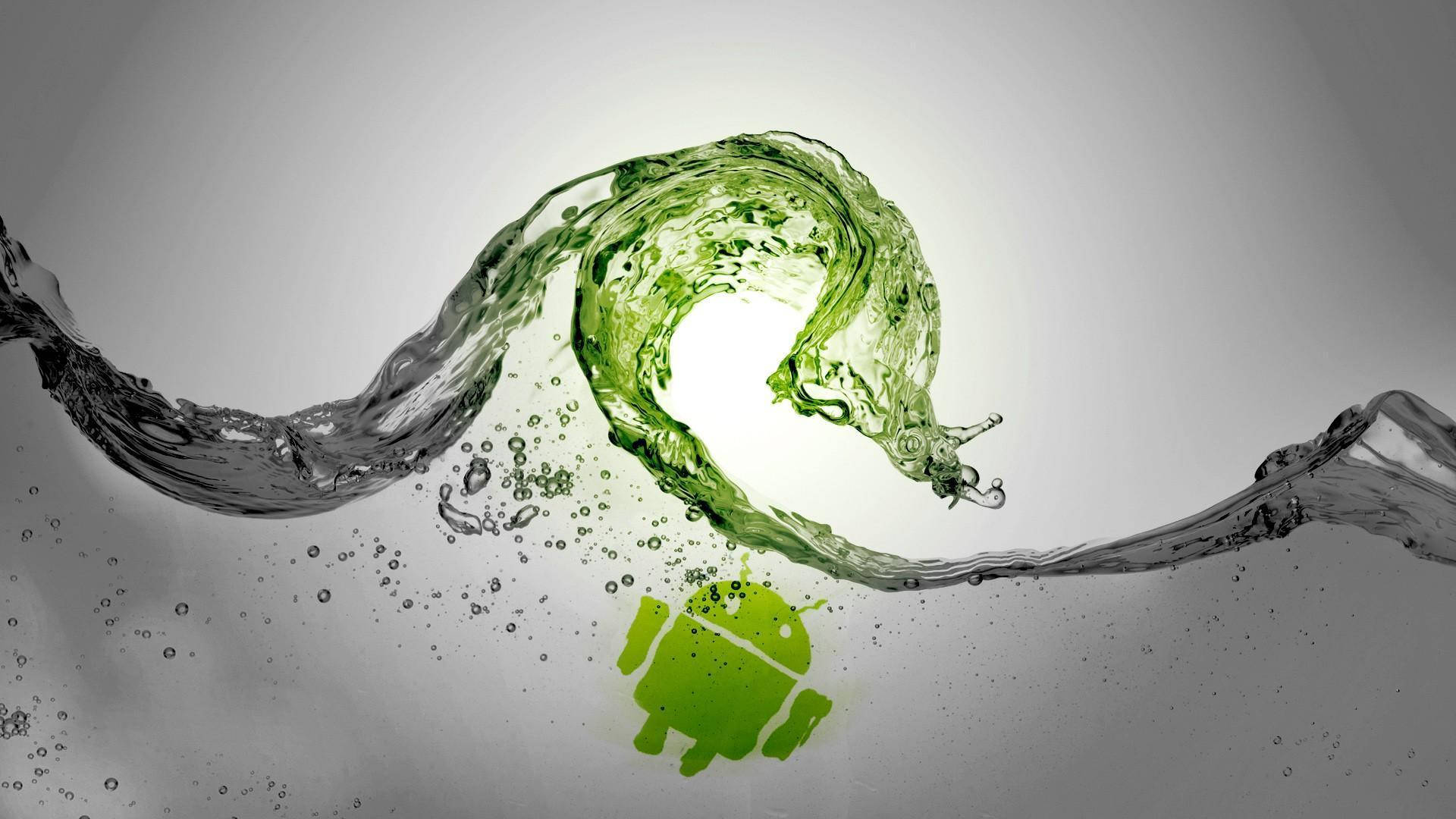 “the Android Robot Rides The Wave Of The Future” Background