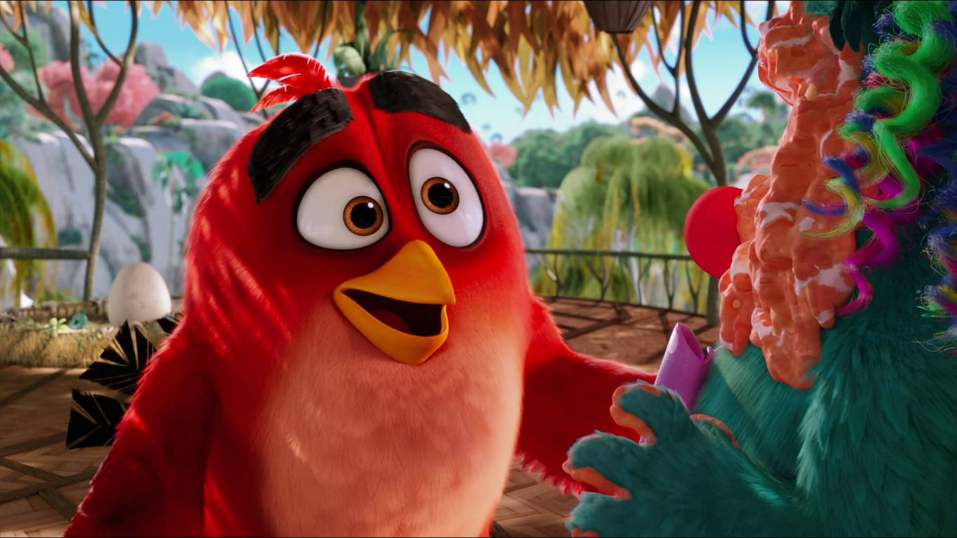 The Angry Birds Movie 2 Red Smiling Background