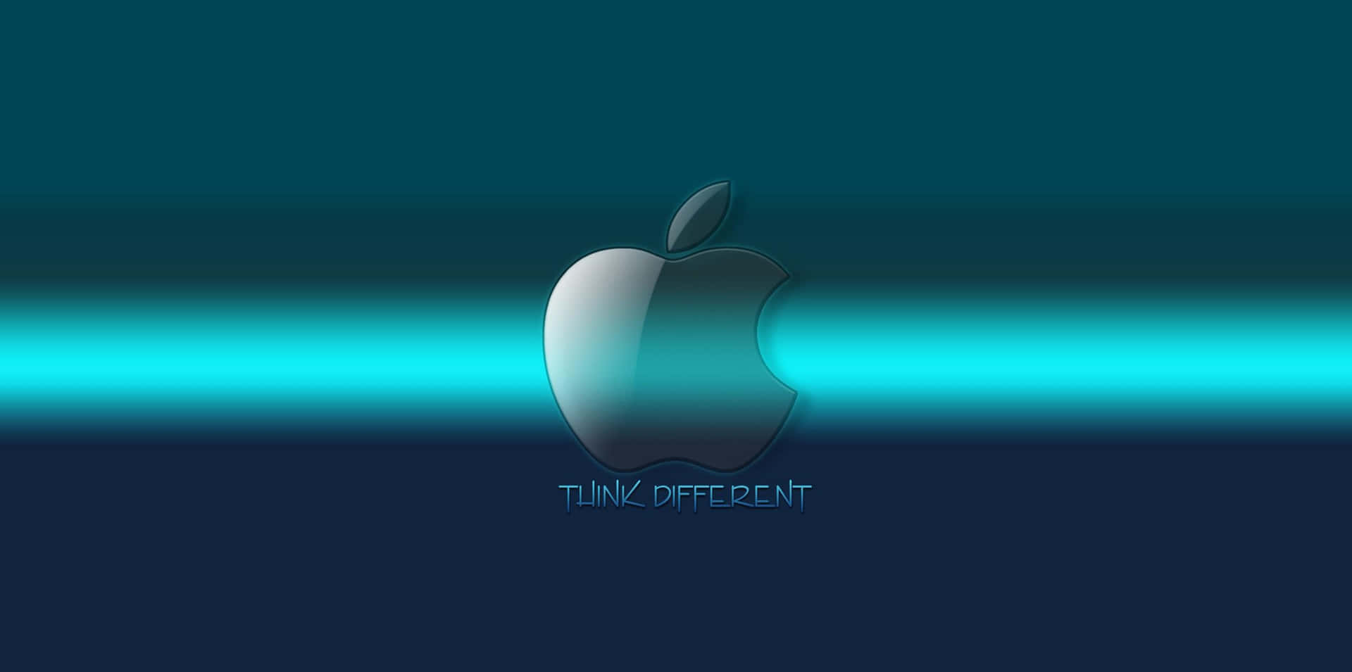 The Apple Logo With Blue And Green Stripes Background