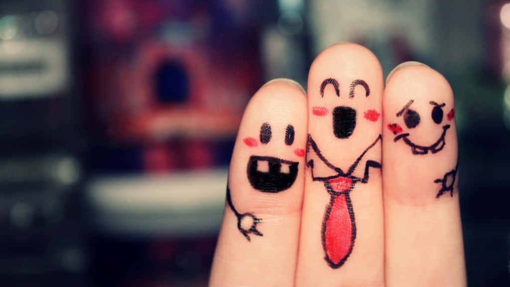 The Art Of Finger Humour: Hilarious Faces Drawn On Fingers Background