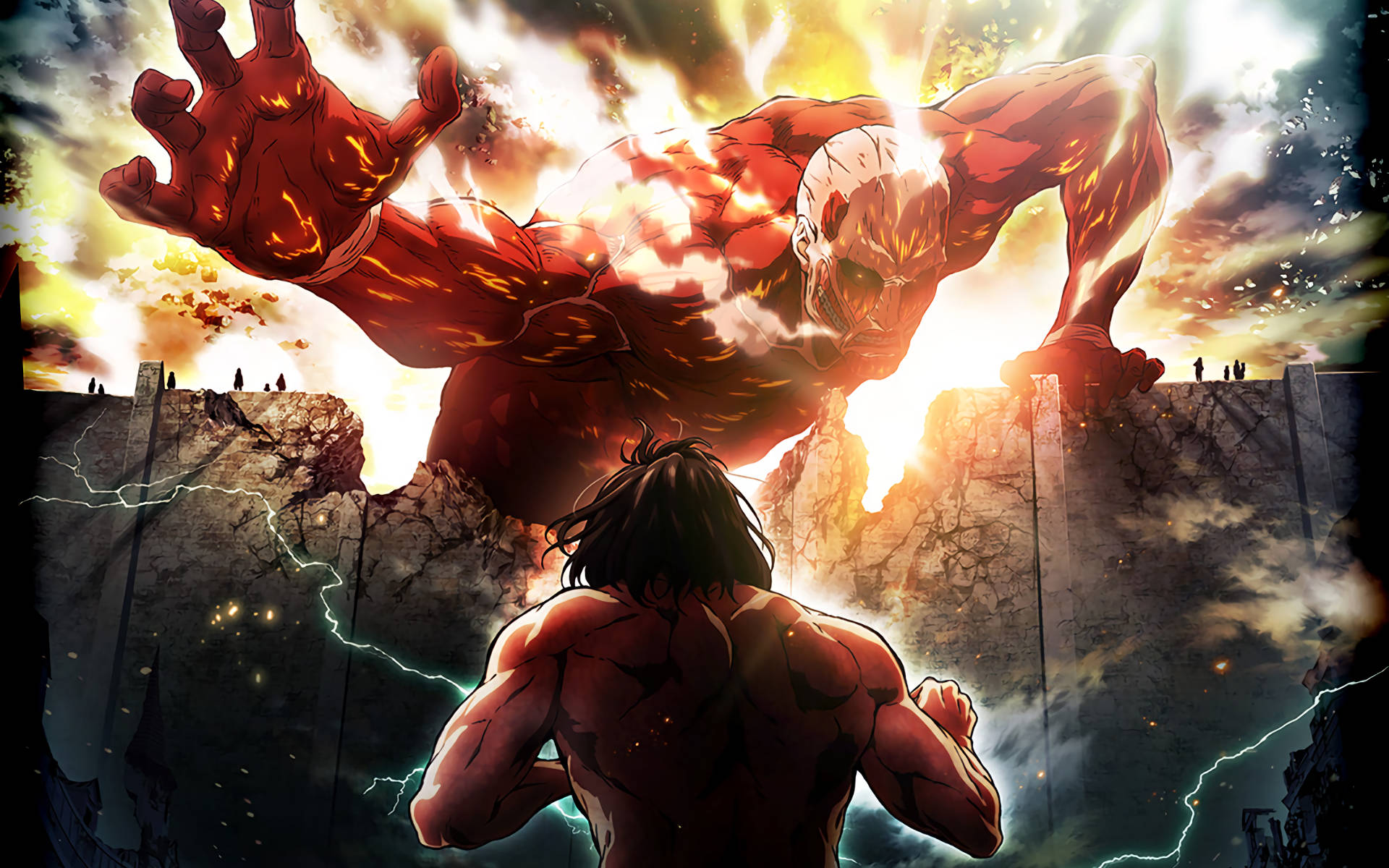 The Attack Of Titan Eren Yeager Background