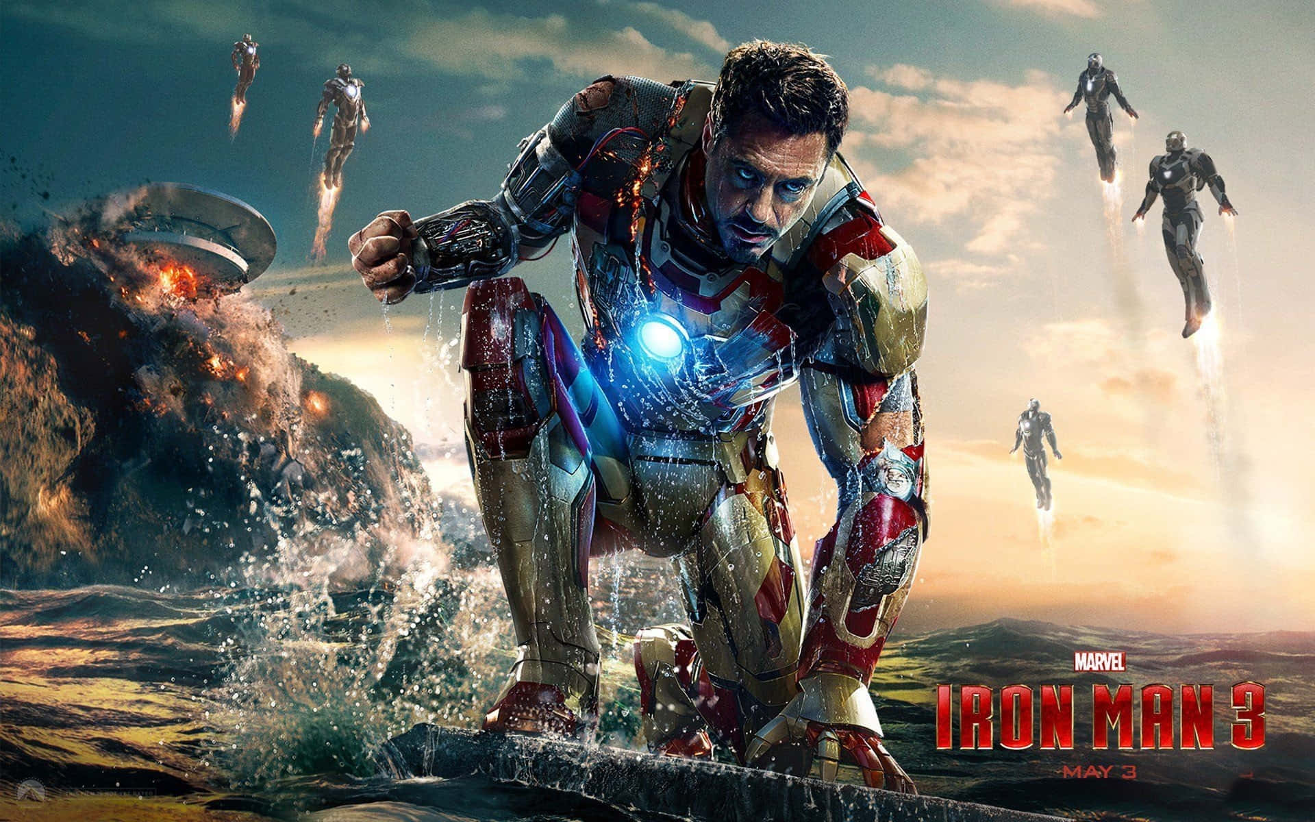The Avengers Assembling For Their Mission - Marvel Movie Background