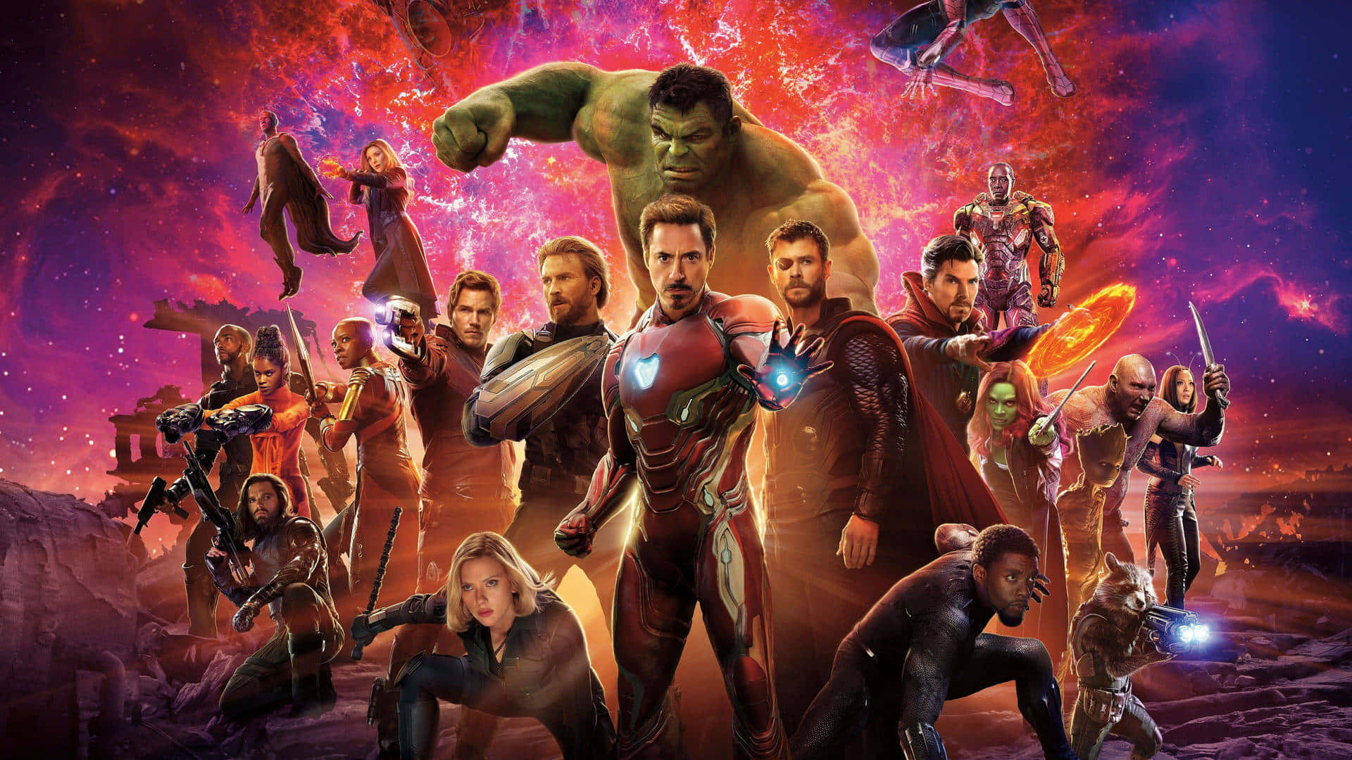 The Avengers Unite In Epic Battle To Protect The Earth Background