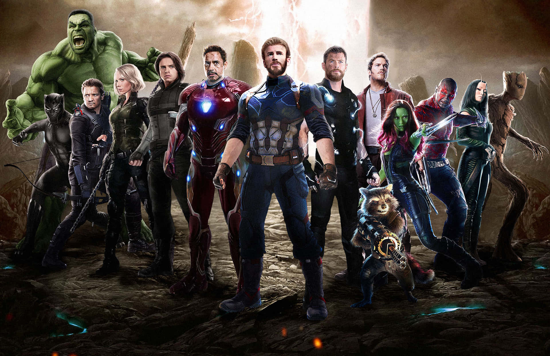 The Avengers Unite To Take On Thanos Background